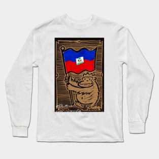 Haitian Flag Ape Long Sleeve T-Shirt